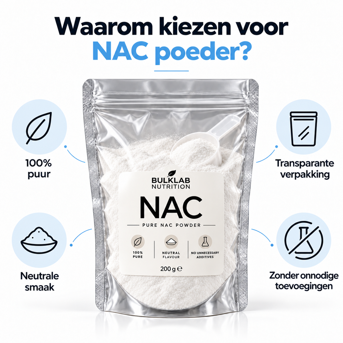 NAC - N-Acetyl-L-Cysteine Poeder - BulkLab Nutrition