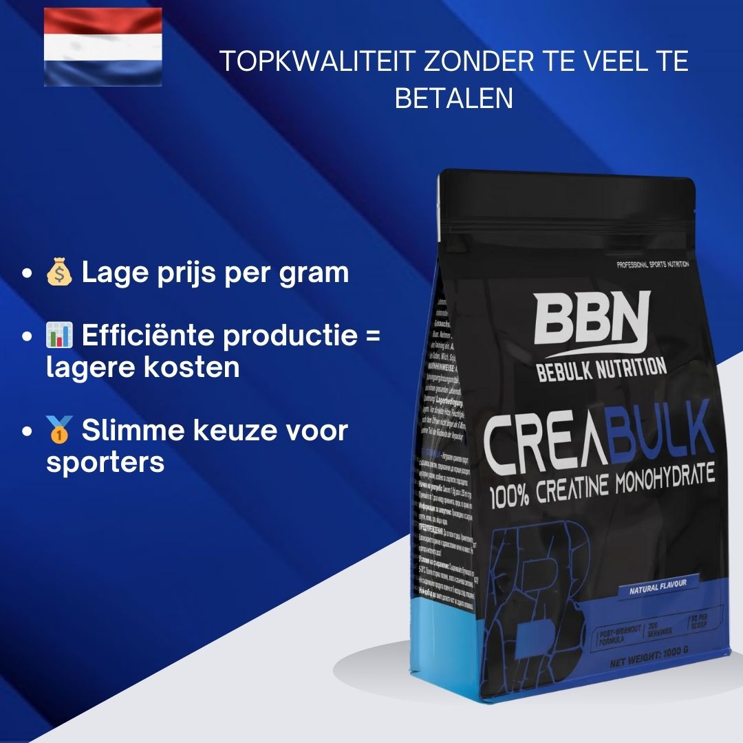 CreaBulk - 100% Creatine Monohydraat Micronized - BeBulk Nutrition