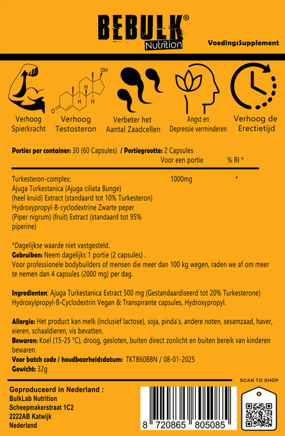 TurkesteBulk 1.0 - Turkesterone 1000mg - BeBulk Nutrition (bol)